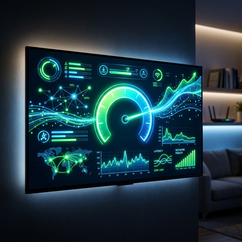 Frustrated person looking at a buffering TV screen